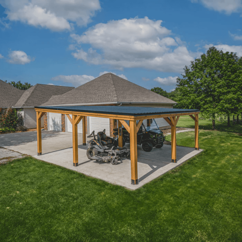 20′ x 20′ Cedar Wood Carport with Steel Roof - Image 4