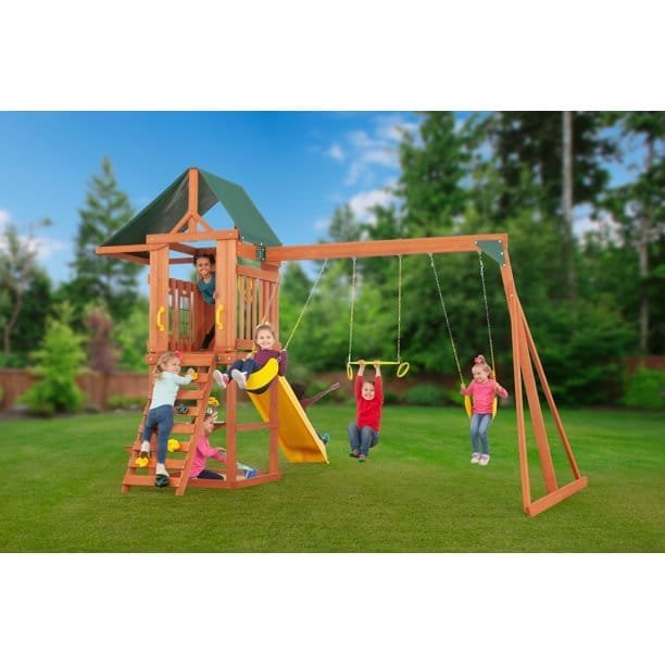 Cedar Cottage Wooden Swing Set - Image 4
