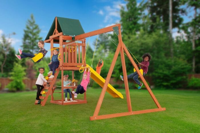 Cedar Cottage Wooden Swing Set - Image 5