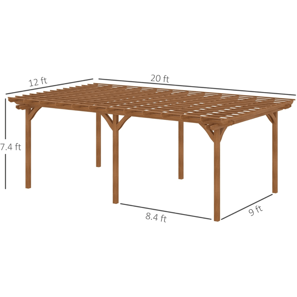 12′ x 20′ DIY Deck Outdoor Wood Pergola - Image 4