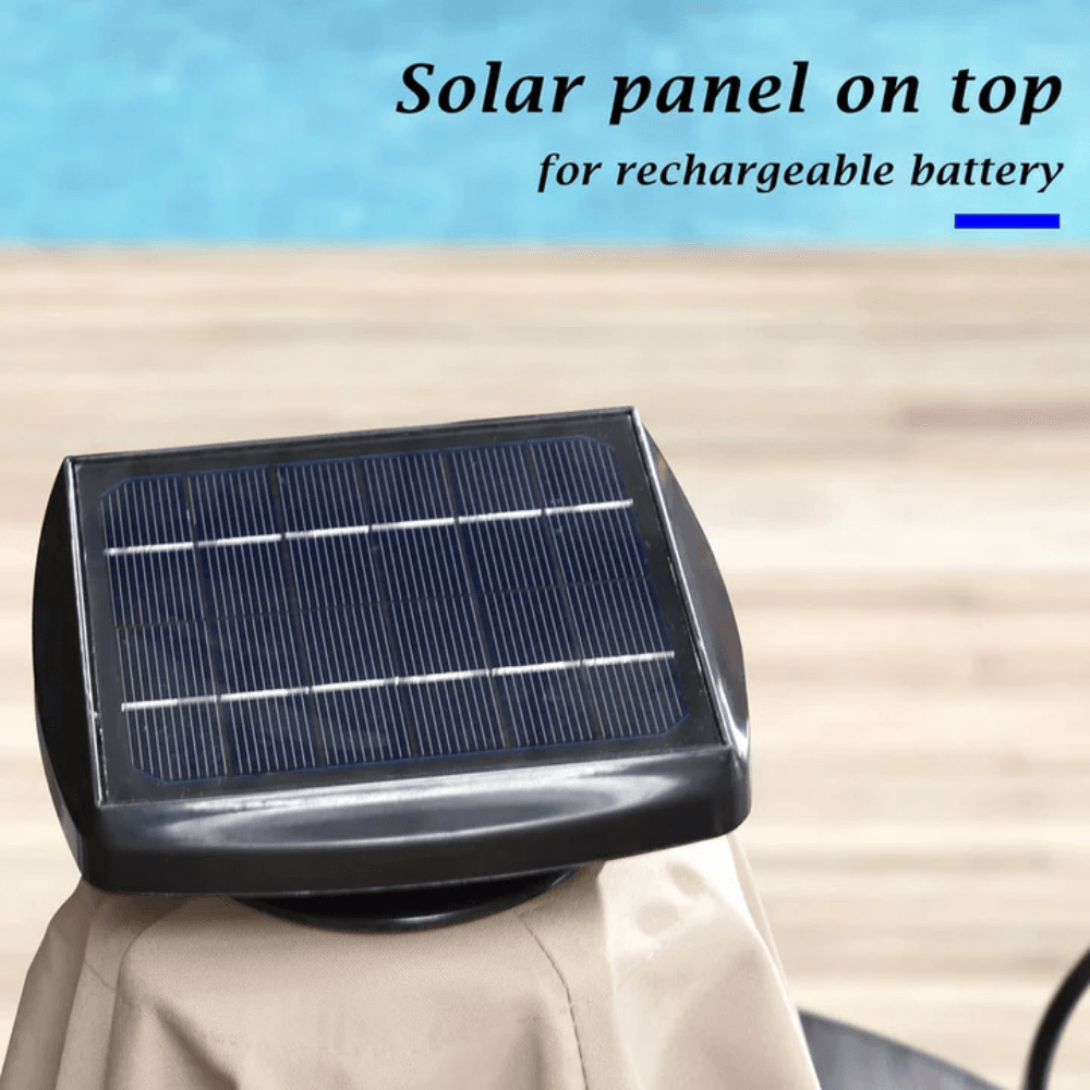 Double Top Deluxe Solar Powered LED Square Patio Umbrella - Image 12