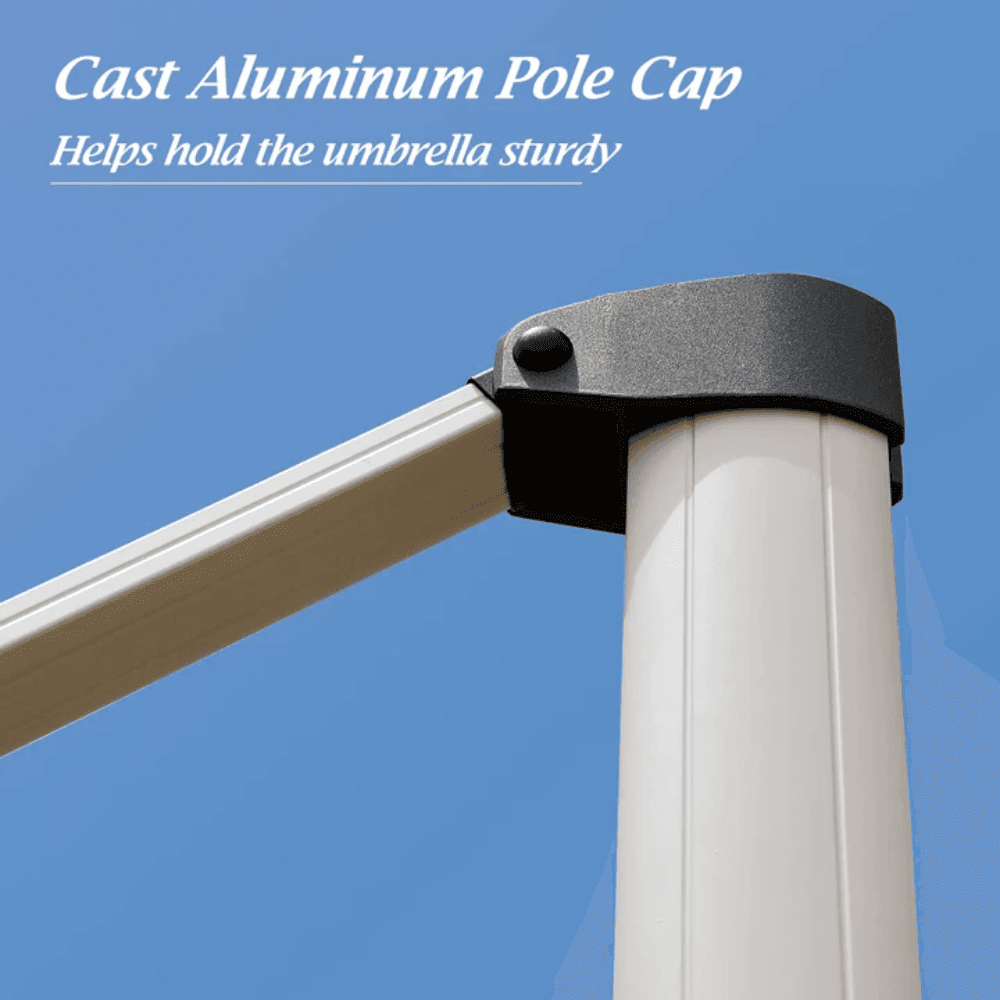 Double Top Deluxe Solar Powered LED Square Patio Umbrella - Image 9