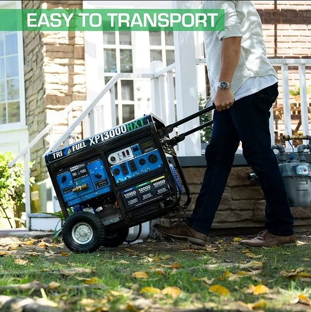 13,000 Watt Electric Start Tri-Fuel Natural Gas/Propane/Gas Powered Portable Generator w/ CO Alert