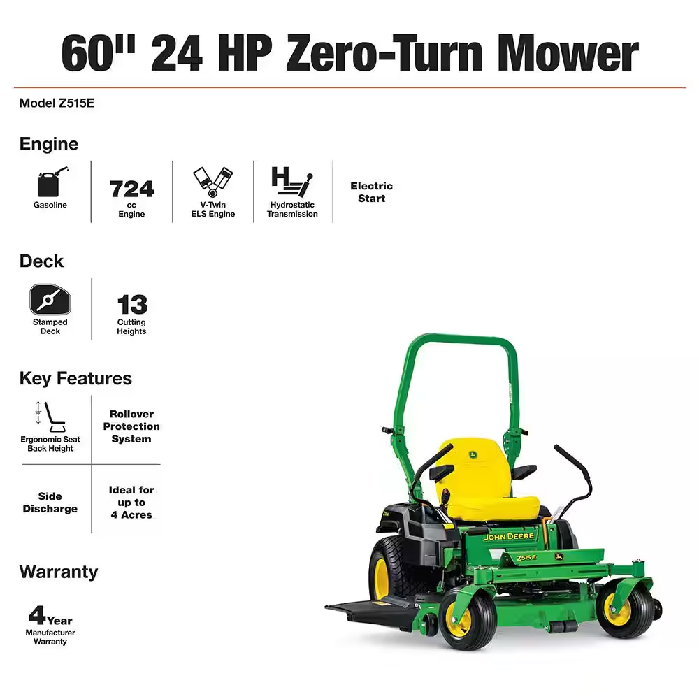 60 In. 24 HP V-Twin ELS Gas Dual Hydrostatic Zero-Turn Riding Mower - Image 10