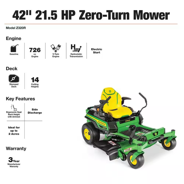 42 In. 21.5 HP Gas Dual Hydrostatic Zero-Turn Riding Mower - Image 7