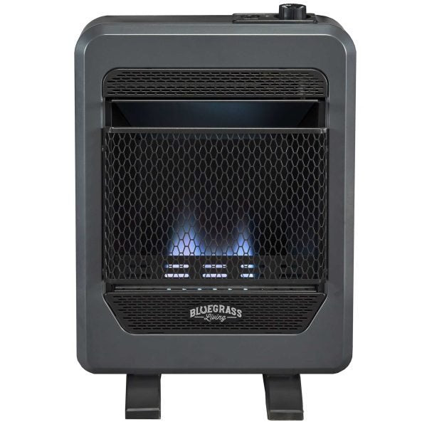 Natural Gas Vent Free Blue Flame Gas Space Heater With Base Feet - 10,000 BTU, T-Stat Control