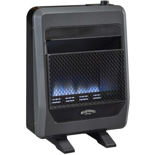 Natural Gas Vent Free Blue Flame Gas Space Heater With Blower and Base Feet - 20,000 BTU, T-Stat Control - Image 2