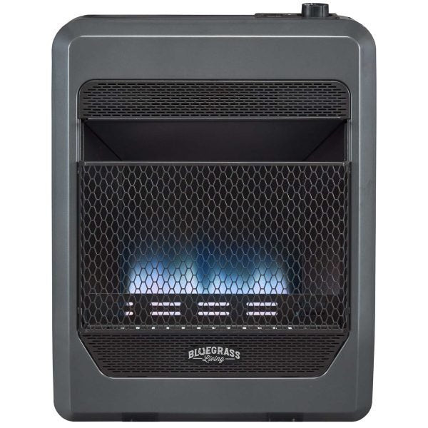 Natural Gas Vent Free Blue Flame Gas Space Heater With Blower and Base Feet - 20,000 BTU, T-Stat Control - Image 3