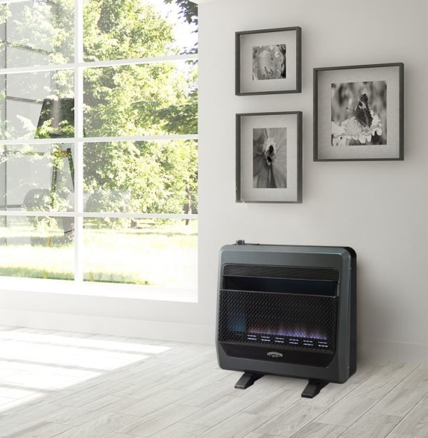 Natural Gas Vent Free Blue Flame Gas Space Heater With Blower and Base Feet - 30,000 BTU, T-Stat Control - Image 4