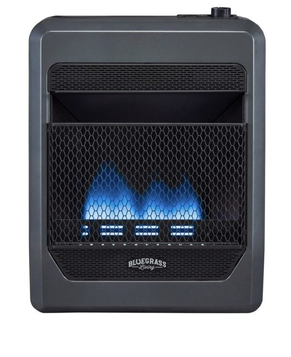 Propane Gas Vent Free Blue Flame Gas Space Heater With Blower and Base Feet - 20,000 BTU, T-Stat Control - Image 4