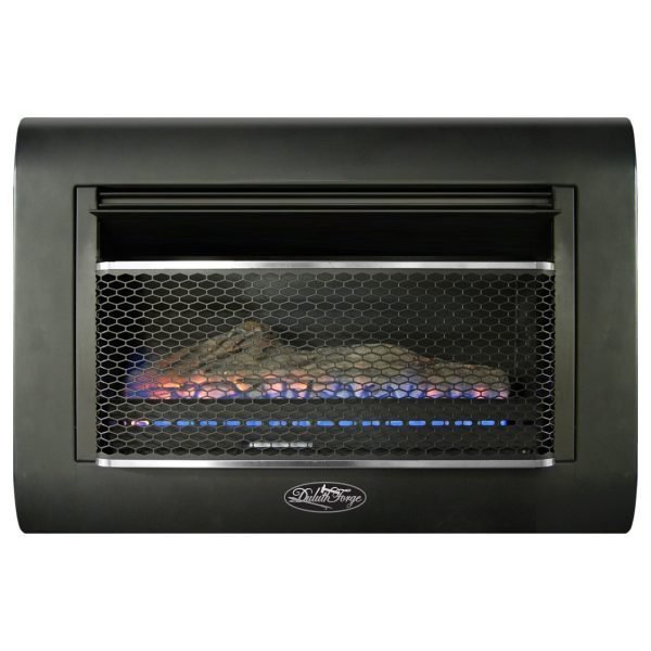 Dual Fuel Ventless Linear Wall Gas Fireplace With Log - 26,000 BTU, T-Stat Control