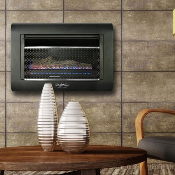Dual Fuel Ventless Linear Wall Gas Fireplace With Log - 26,000 BTU, T-Stat Control - Image 2