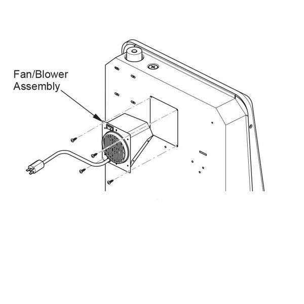 Fan Blower for MU Style Mini Hearth Gas Space Heaters - Black Finish - Image 2
