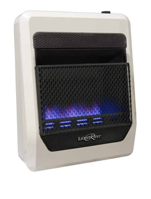 Dual Fuel Ventless Blue Flame Gas Space Heater - 20,000 BTU, T-Stat Control
