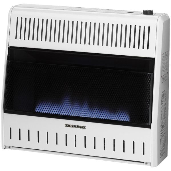 Reconditioned Dual Fuel Ventless Blue Flame Heater - 30,000 BTU, T-Stat Control