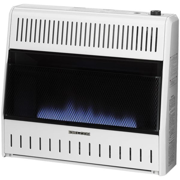 Reconditioned Dual Fuel Ventless Blue Flame Heater - 30,000 BTU, T-Stat Control