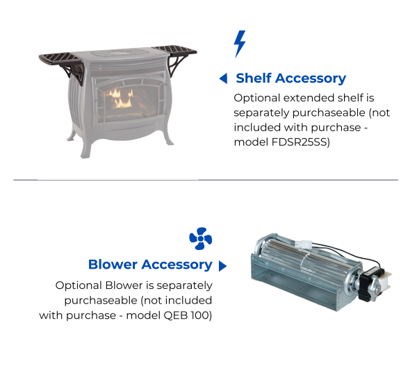 Dual Fuel Ventless Gas Stove - 26,000 BTU, Remote Control, Matte Black Finish - Image 5