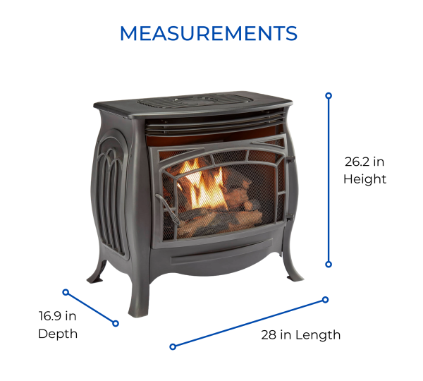 Dual Fuel Ventless Gas Stove - 26,000 BTU, Remote Control, Matte Black Finish - Image 6