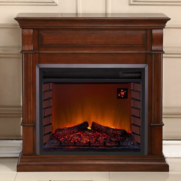 Full Size Electric Fireplace - Remote Control, Apple Spice Finish - Image 3