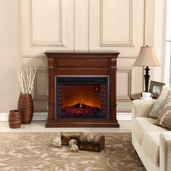 Full Size Electric Fireplace - Remote Control, Apple Spice Finish - Image 5