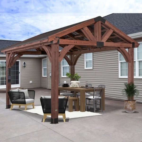 12′ X 12′ Solid Wood Patio Gazebo - Image 2