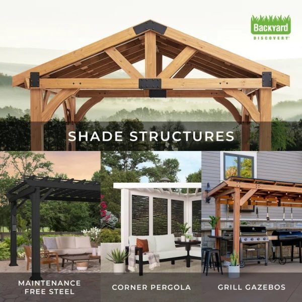 12′ X 12′ Solid Wood Patio Gazebo - Image 3