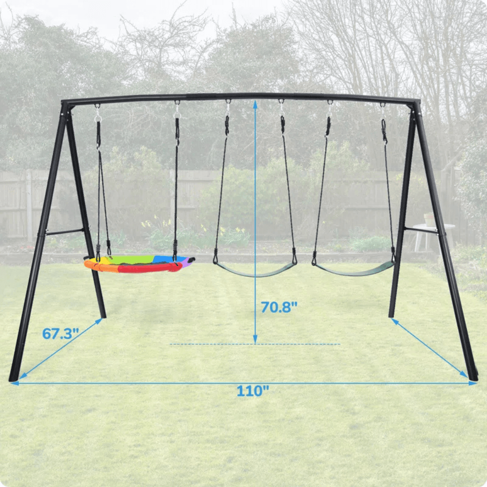 Metal Swing Set with 3 Swings - Image 4