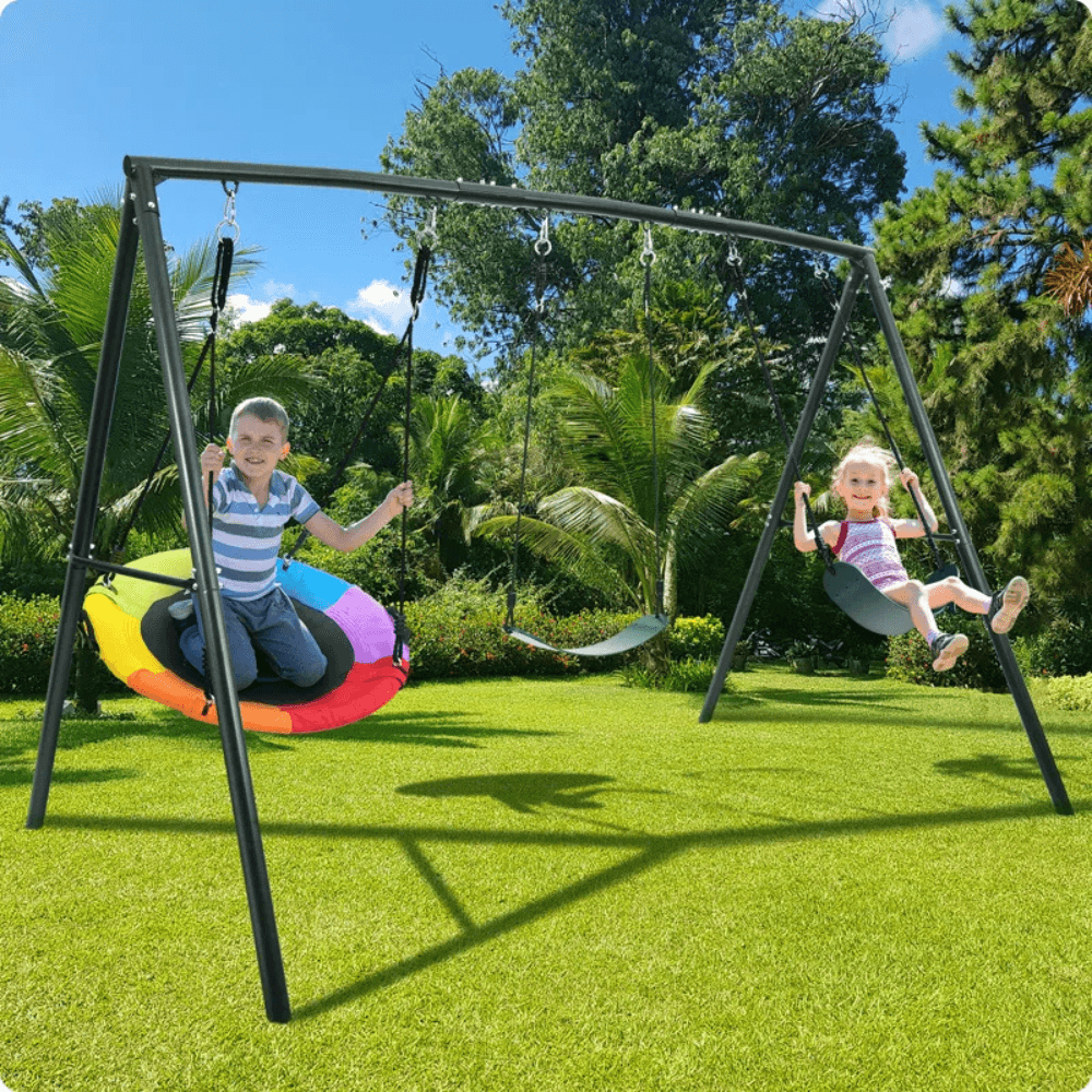 Metal Swing Set with 3 Swings - Image 5