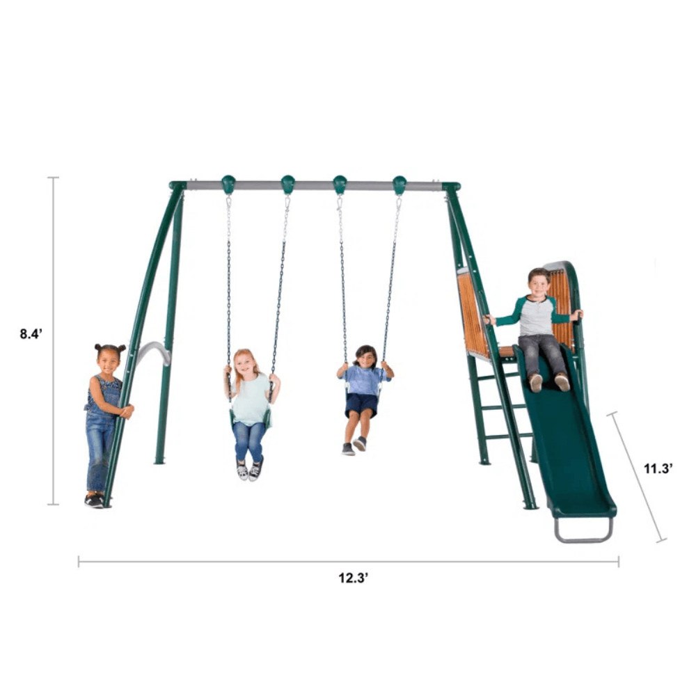 10′ Heavy Duty Swing Set with Warranty on 6′ Double Wall Slide - Image 3