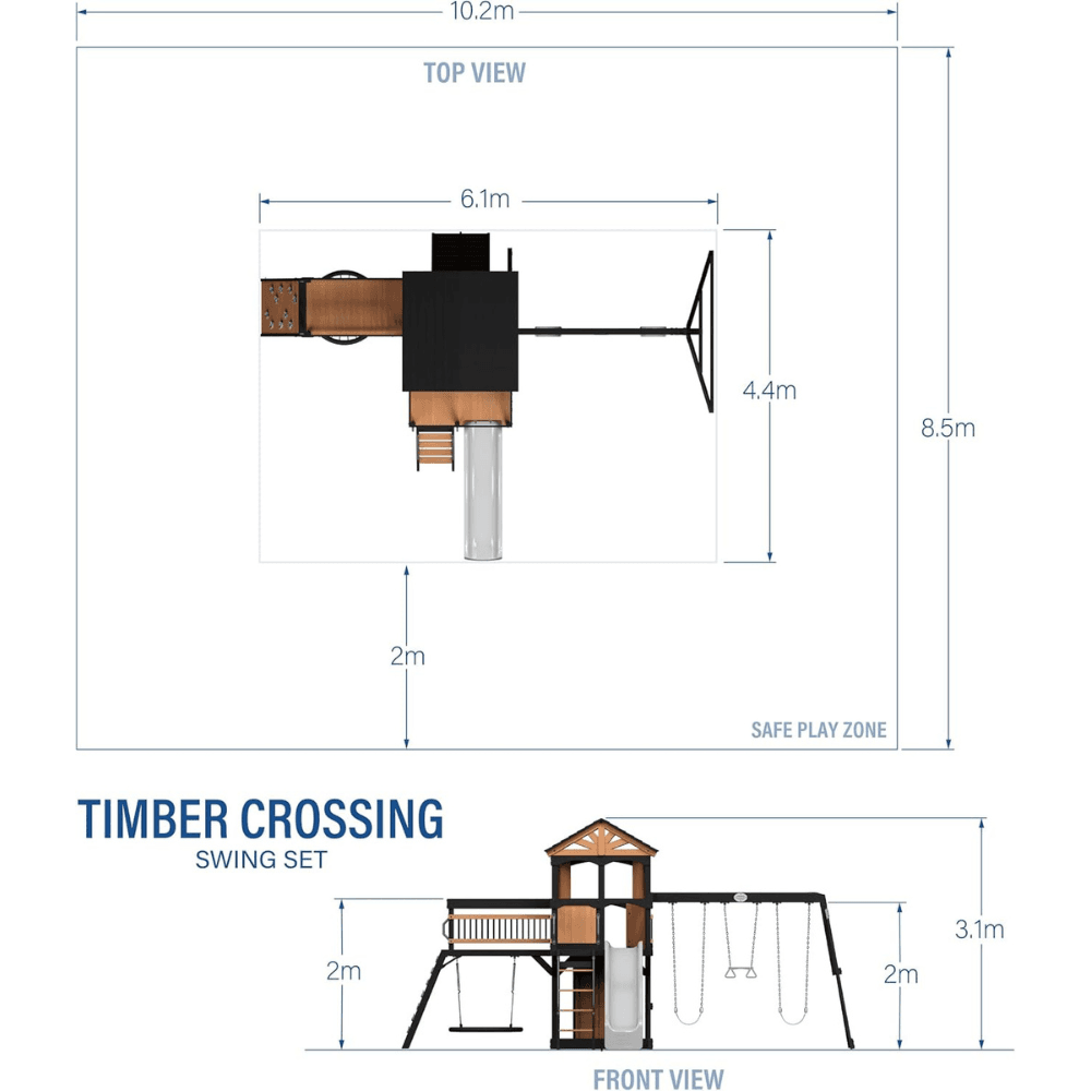 Timber Crossing Swing Set - Adventure Meets Stunning Design - Image 2