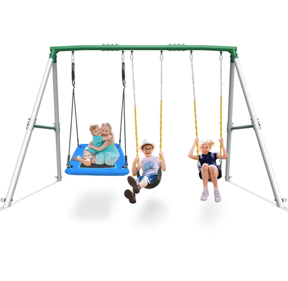 660lbs Heavy Duty Swing Set With 1 Platform Swing, 2 Belt Swings - Image 2