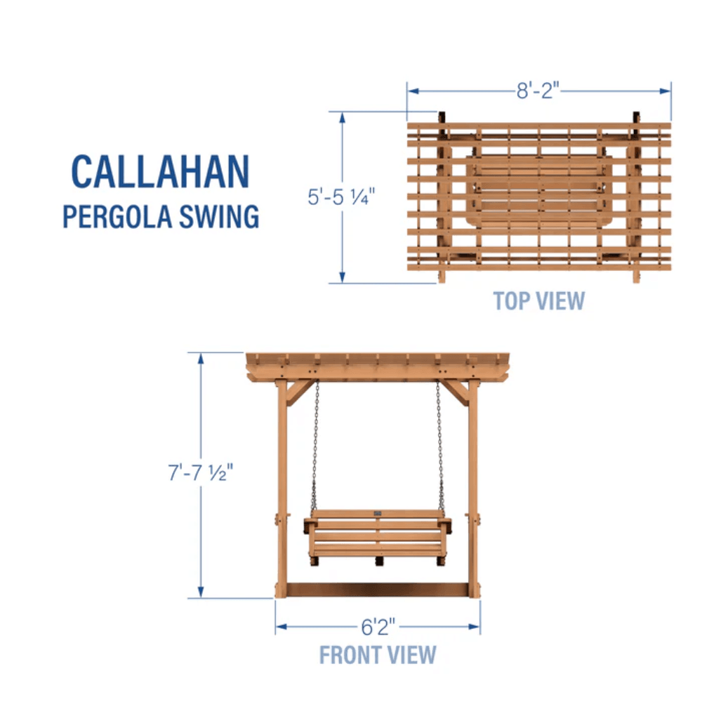 Cedar Wood Outdoor Pergola Swing Bench - Image 9