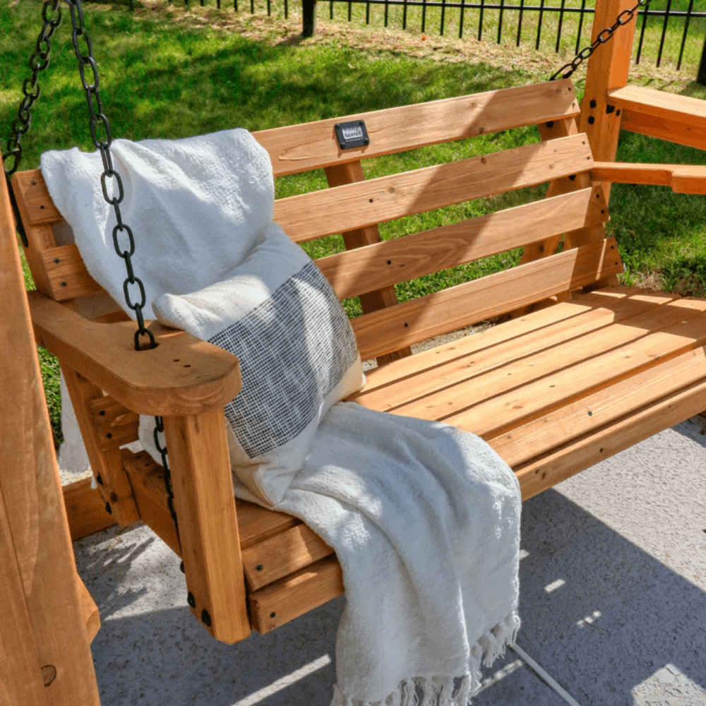 Cedar Wood Outdoor Pergola Swing Bench - Image 2