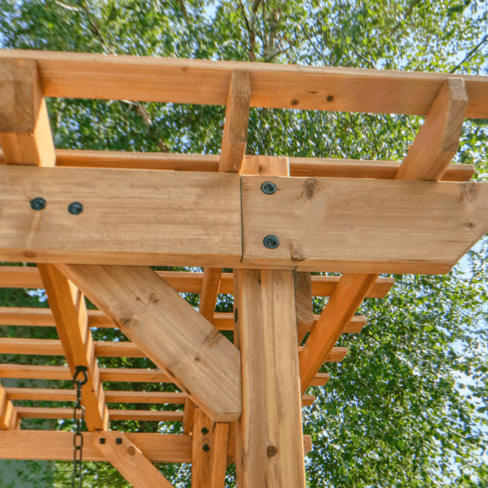 Cedar Wood Outdoor Pergola Swing Bench - Image 4