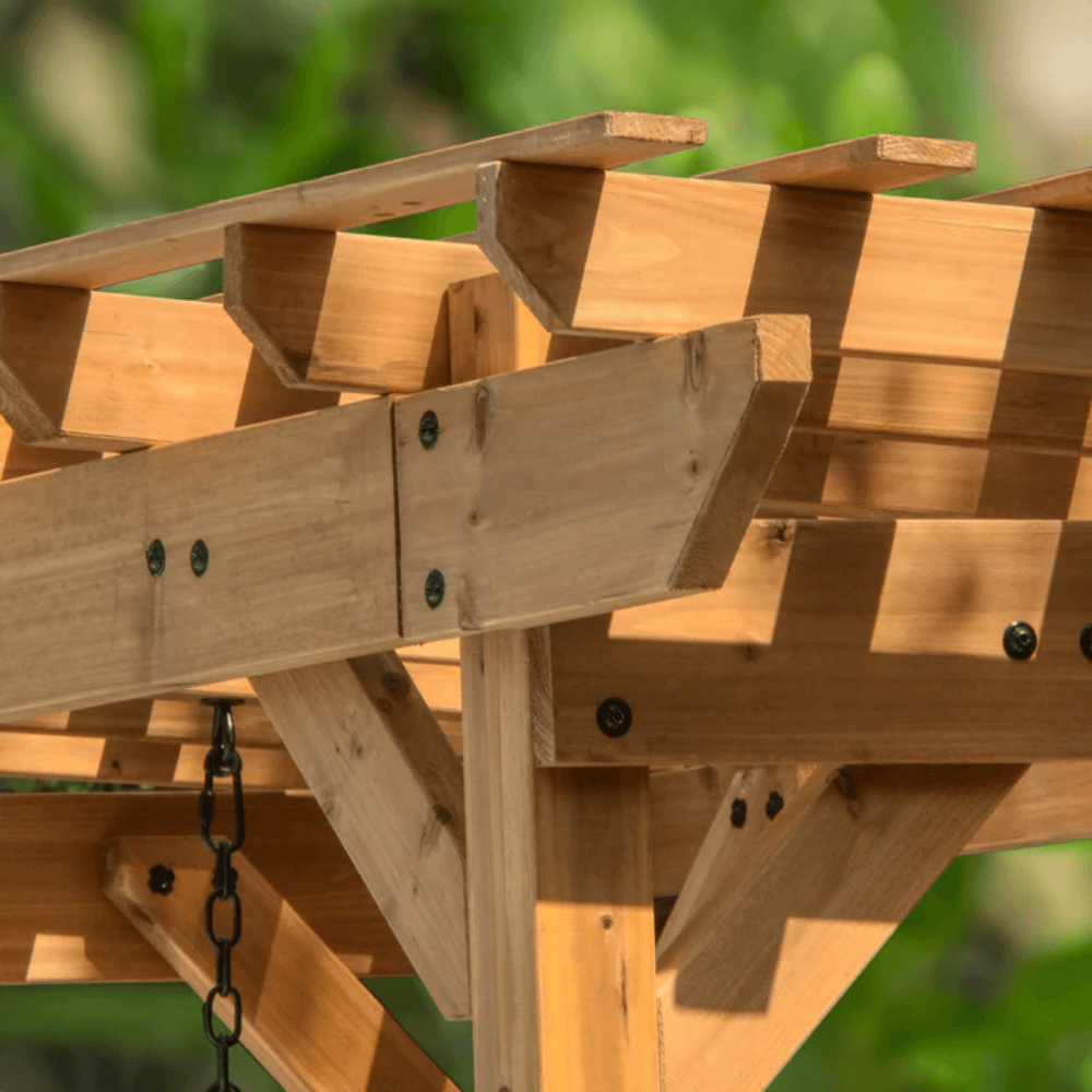 Cedar Wood Outdoor Pergola Swing Bench - Image 5