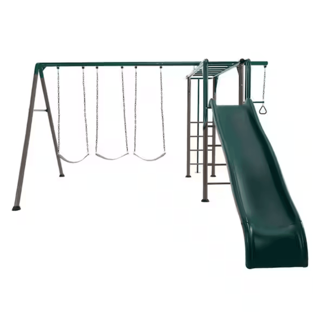 Powder Coated Steel Swing Set with 4 Swing(s), 1 Slide(s) - Image 15