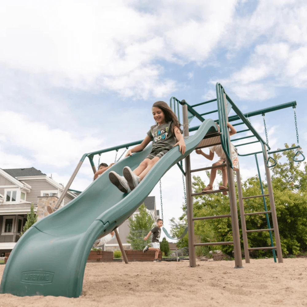 Powder Coated Steel Swing Set with 4 Swing(s), 1 Slide(s) - Image 10
