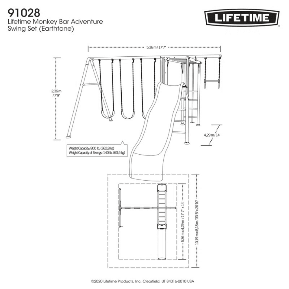 Powder Coated Steel Swing Set with 4 Swing(s), 1 Slide(s) - Image 11