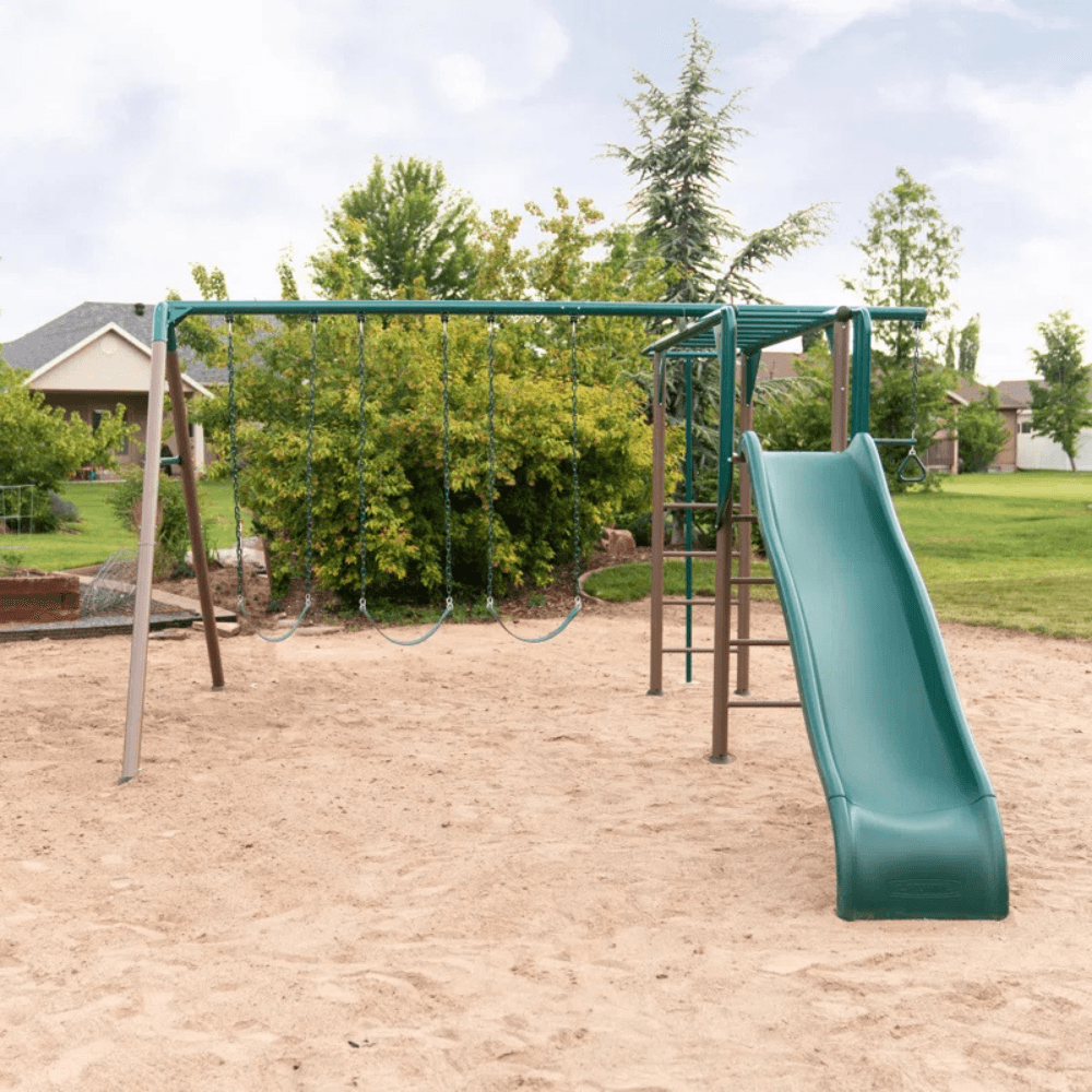 Powder Coated Steel Swing Set with 4 Swing(s), 1 Slide(s) - Image 14