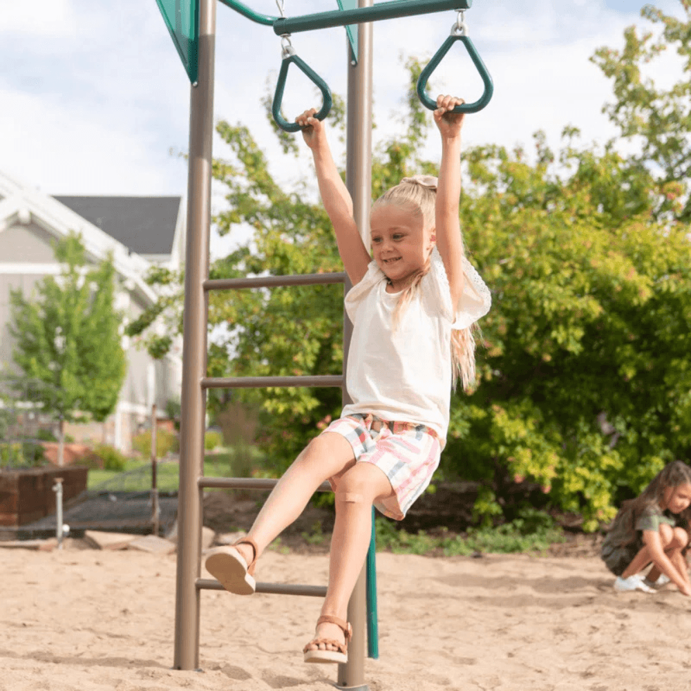 Powder Coated Steel Swing Set with 4 Swing(s), 1 Slide(s) - Image 2