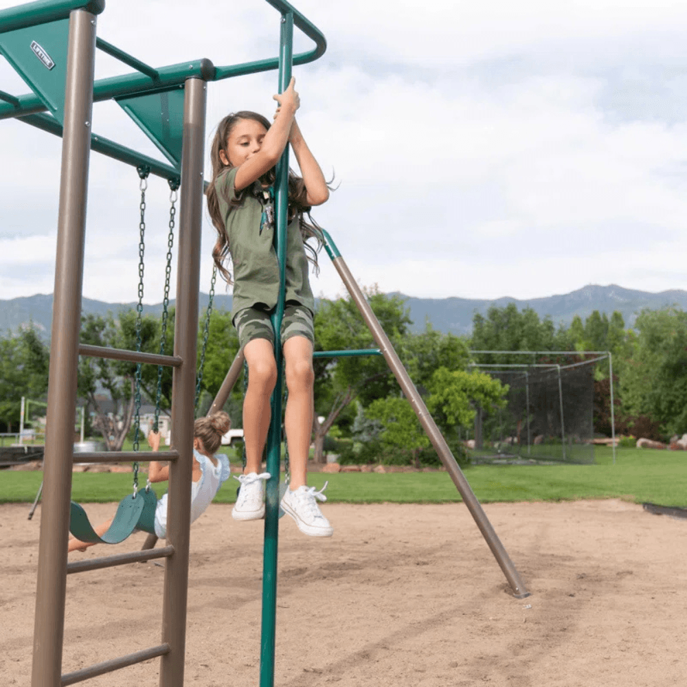 Powder Coated Steel Swing Set with 4 Swing(s), 1 Slide(s) - Image 3