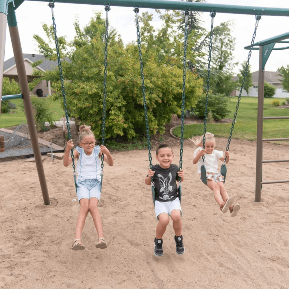 Powder Coated Steel Swing Set with 4 Swing(s), 1 Slide(s) - Image 4