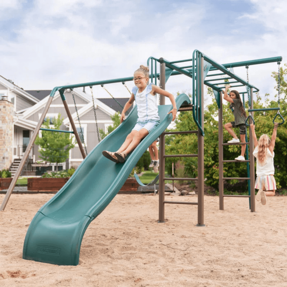Powder Coated Steel Swing Set with 4 Swing(s), 1 Slide(s) - Image 7
