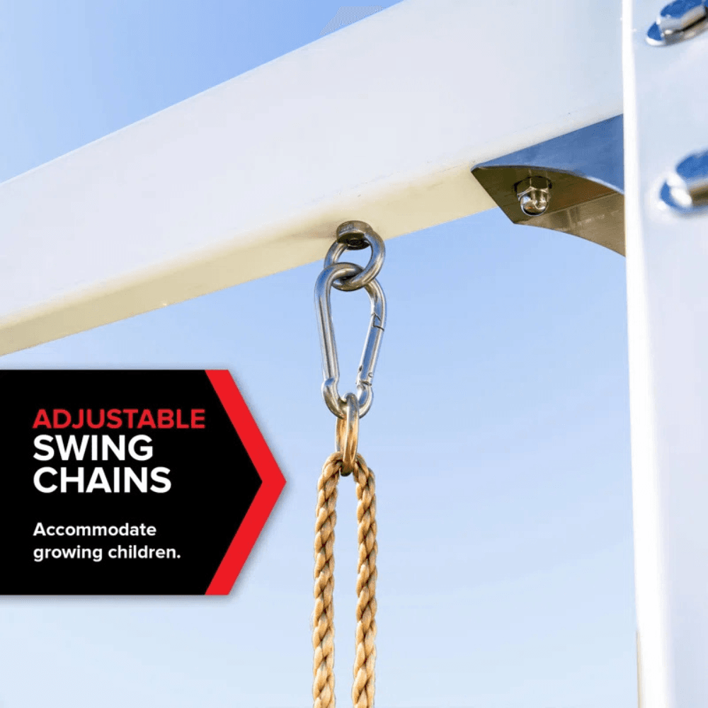 Sports power Vinyl-Covered Wood Swing Set - Classic & Durable for Outdoor Fun - Image 2