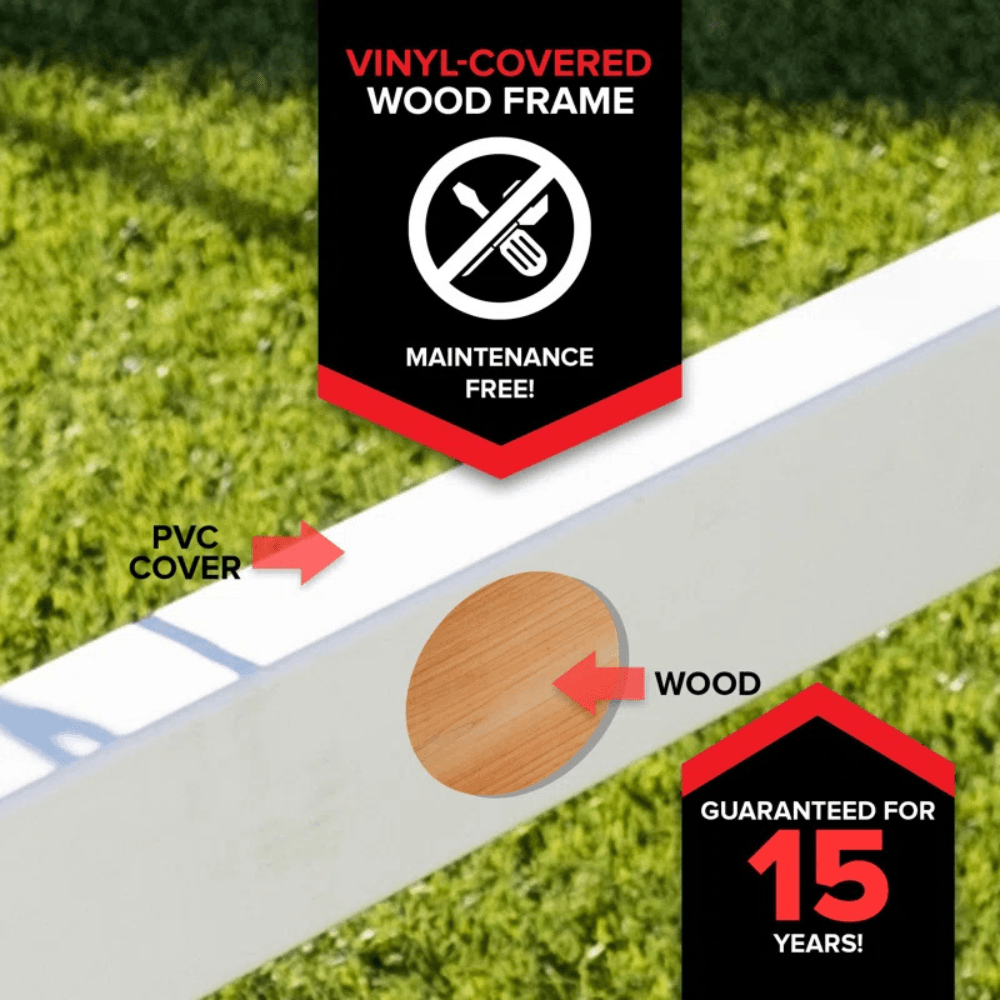 Sports power Vinyl-Covered Wood Swing Set - Classic & Durable for Outdoor Fun - Image 4