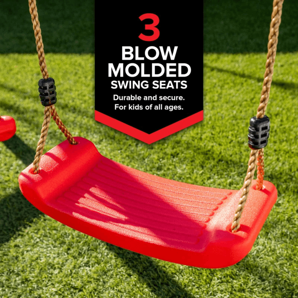 Sports power Vinyl-Covered Wood Swing Set - Classic & Durable for Outdoor Fun - Image 5