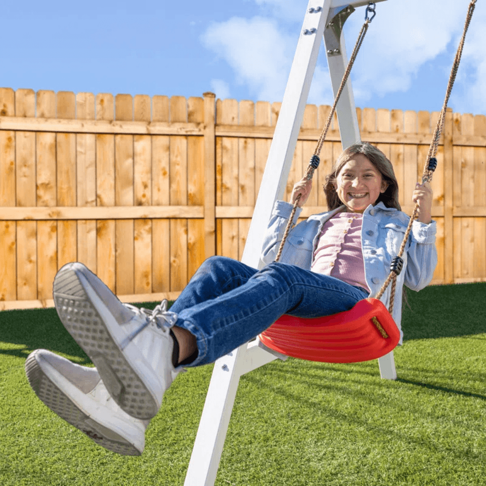 Sports power Vinyl-Covered Wood Swing Set - Classic & Durable for Outdoor Fun - Image 6