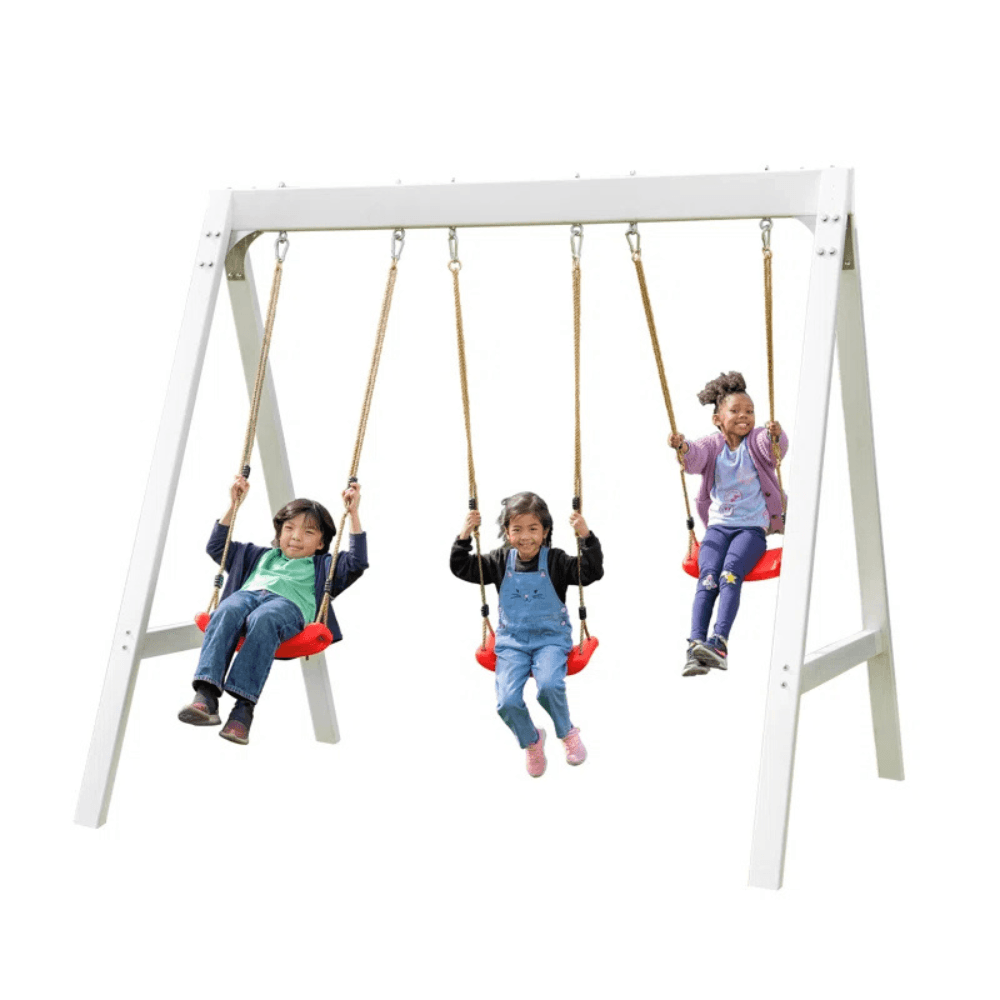 Sports power Vinyl-Covered Wood Swing Set - Classic & Durable for Outdoor Fun - Image 7