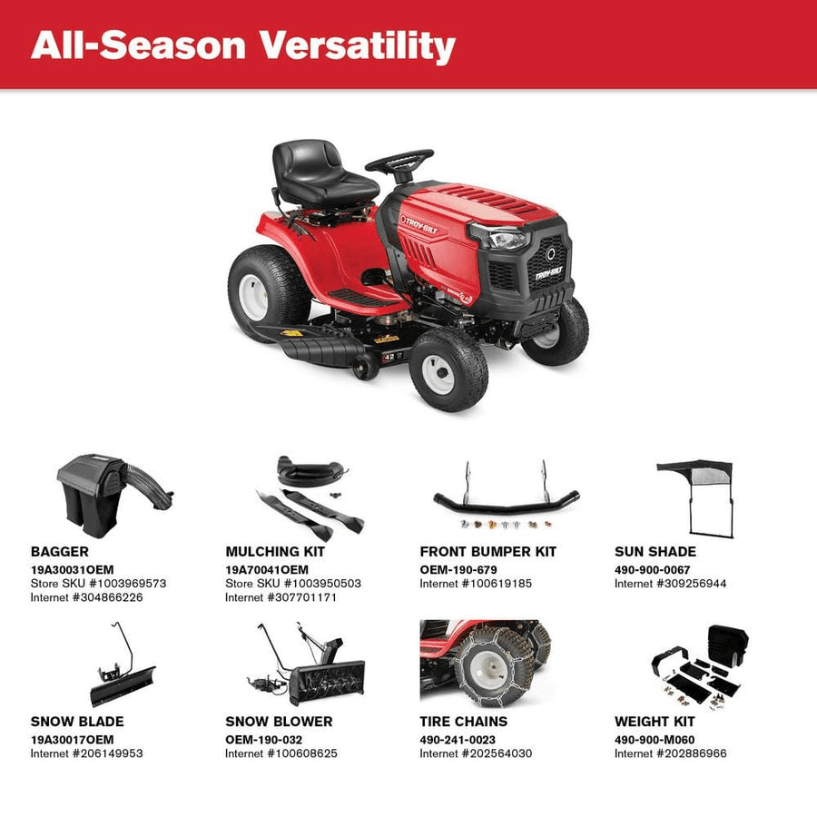 Troy- Bronco 42 - 42-inch 19 HP Briggs & Stratton Automatic Drive Riding Tractor - Image 3